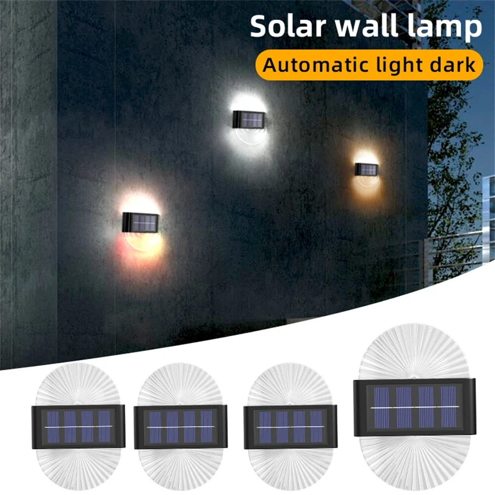 2 Pack Outdoor Solar Lights Fan-shape Waterproof Motion Sensor Fence Light for Garden, Yard, Stairs, Pathway & Courtyard Ambient Lighting — view 4