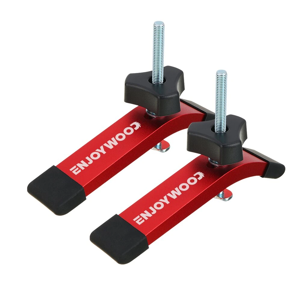 2 Pack VEIKO Quick Acting T Track Hold Down Clamps with T bolts and Silder Aluminum Alloy Woodworking Clamps for Routers Drill Presses CNC Table Saws — ENJOYWOOD