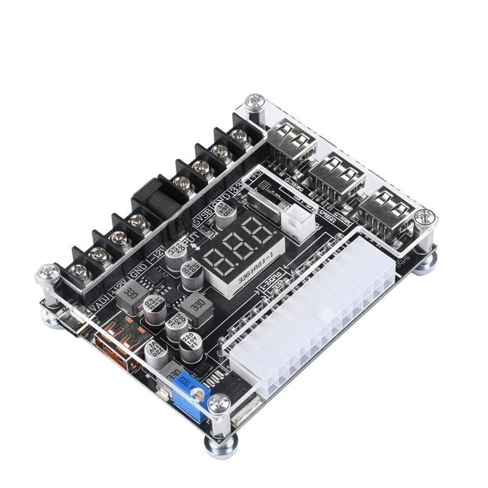 20/24Pin ATX Power Transfer Board Digital Voltage Display Multi-Output 5V-12V USB PD Fast Charging Adjustable Voltage Module with DC Socket for Electronics Testing Multi-Device Charging — view 9