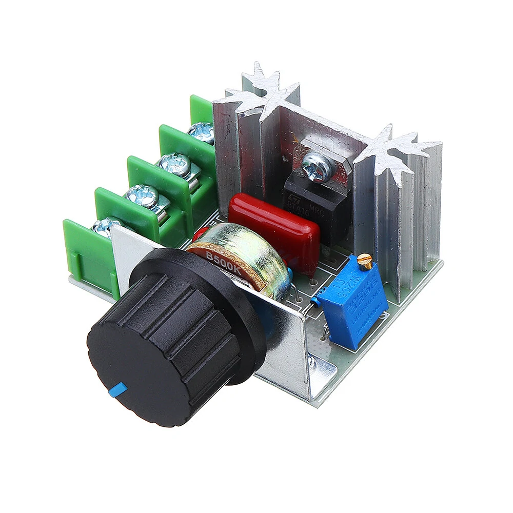 2000W 220V Speed Controller SCR Voltage Regulator Dimming Dimmer Thermostat Module Board — view 2