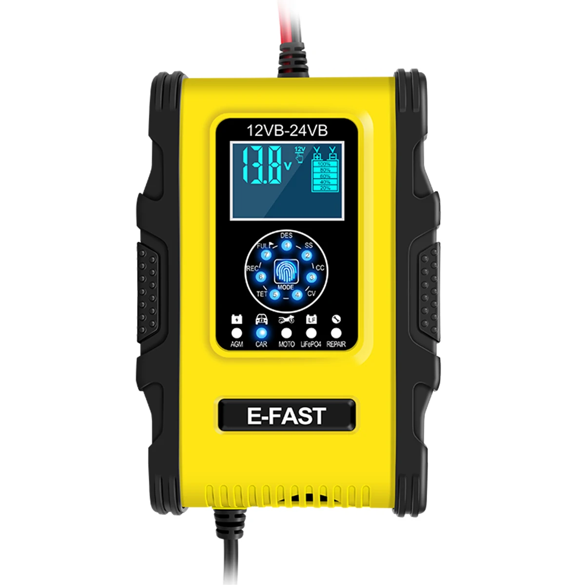 200mAh 12v24v Plumbic Acid Charger 100-240V AC Car Battery Charger Charging Repair with 7 Charge Stages — Pricio