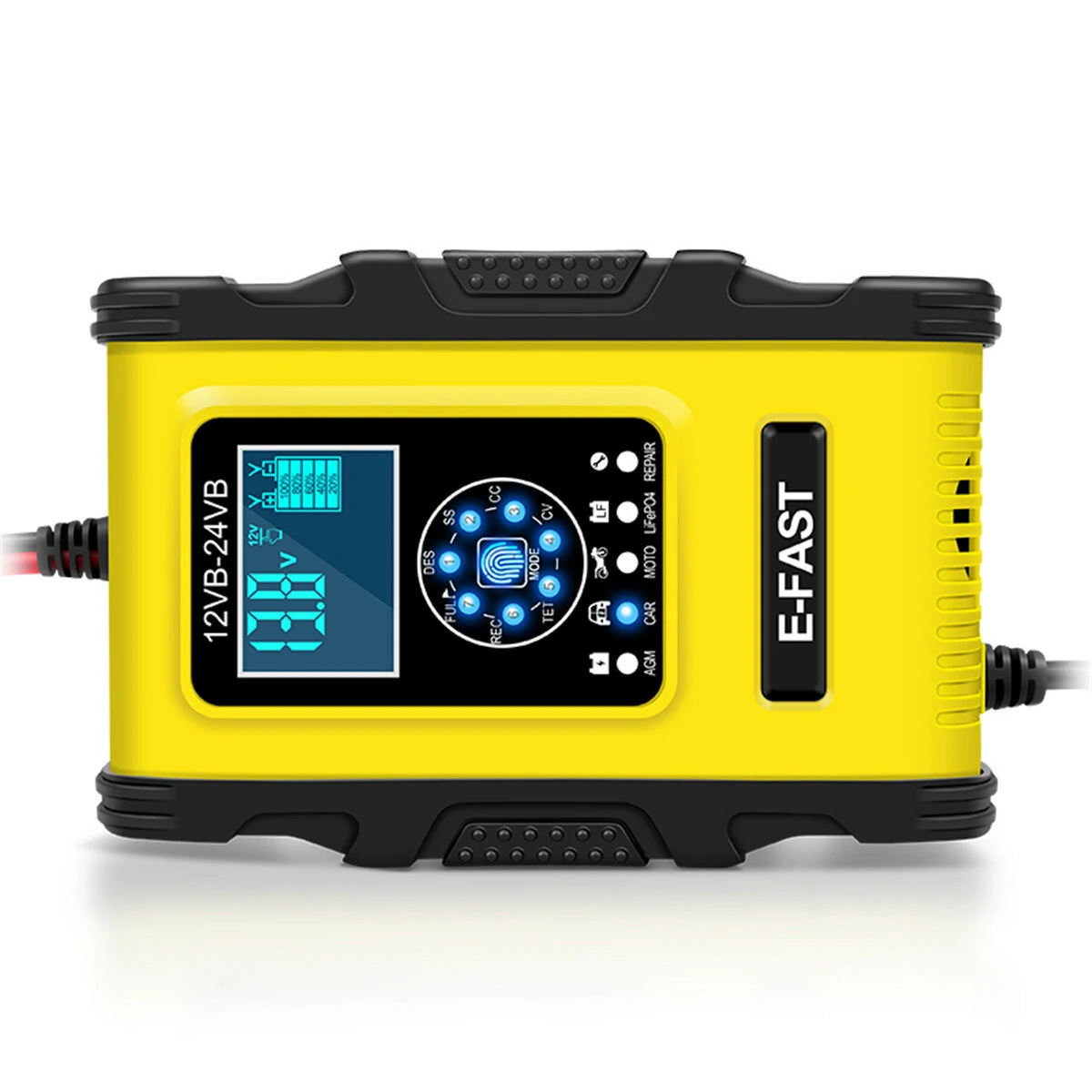 200mAh 12v24v Plumbic Acid Charger 100-240V AC Car Battery Charger Charging Repair with 7 Charge Stages — view 3