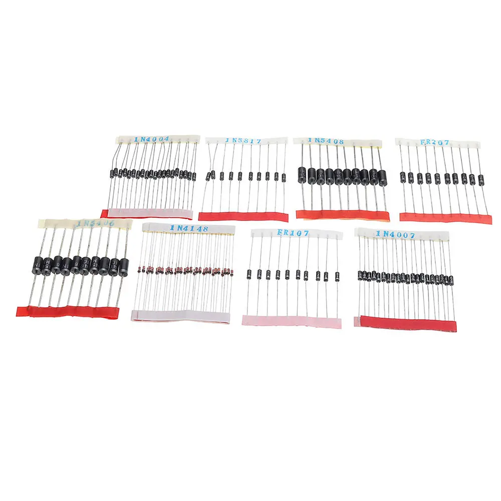 200pcs Fast Switching Schottky Diode Assorted Kit 1N4001 1N4004 1N4007 1N5408 UF4007 FR207 1N5817 1N5819 1N5822 1N4148 RL207 — view 4