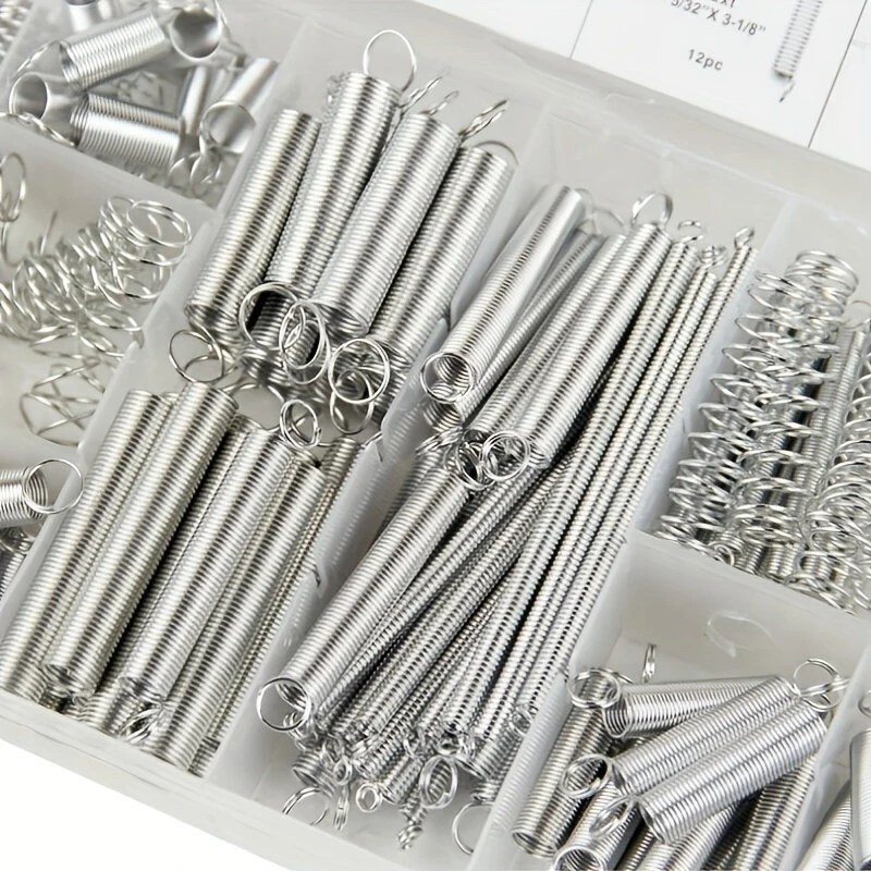 200pcs Spring Tool Kit with Compression Extension Springs Portable Steel Springs Assortment with Storage Case for DIY Craft Repairs — view 4