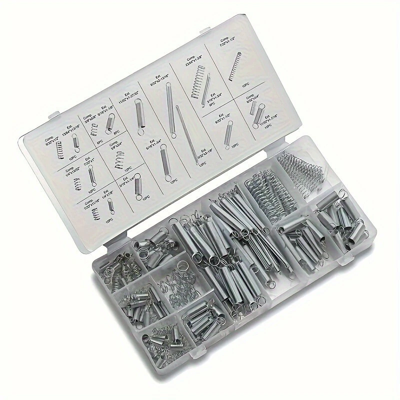 200pcs Spring Tool Kit with Compression Extension Springs Portable Steel Springs Assortment with Storage Case for DIY Craft Repairs — view 7