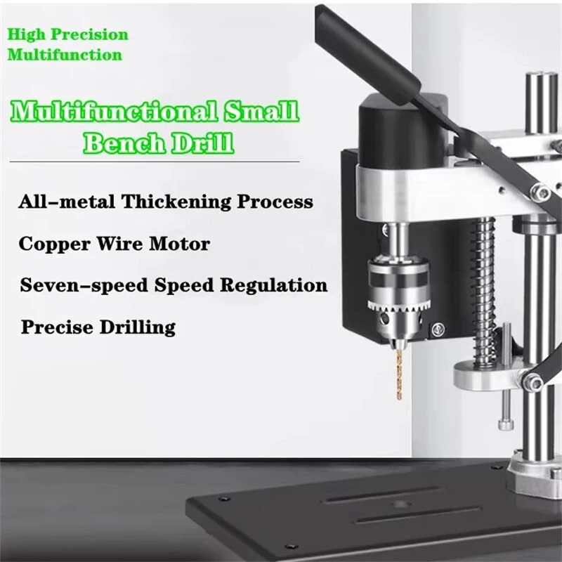200W 775 DC Motor Desktop Mini Bench Drill EU Plug Adjustable Speed Home Punching Drilling Machine Woodworking Metal Plastic Drilling — view 2