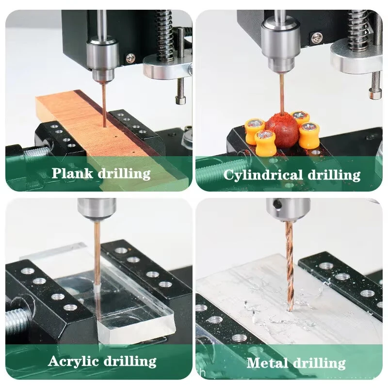 200W 775 DC Motor Desktop Mini Bench Drill EU Plug Adjustable Speed Home Punching Drilling Machine Woodworking Metal Plastic Drilling — view 5