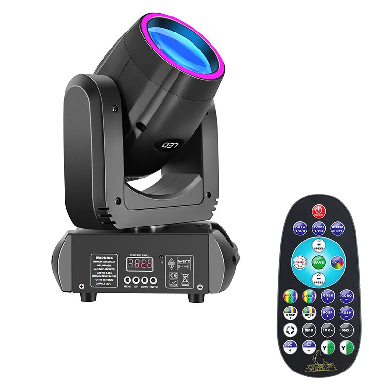 200W Moving Head Beam Pattern Light with Remote Control 13 Gobo 8 Colors DMX 15CH Sound Activated Stage Lighting for Party Club Event — view 8