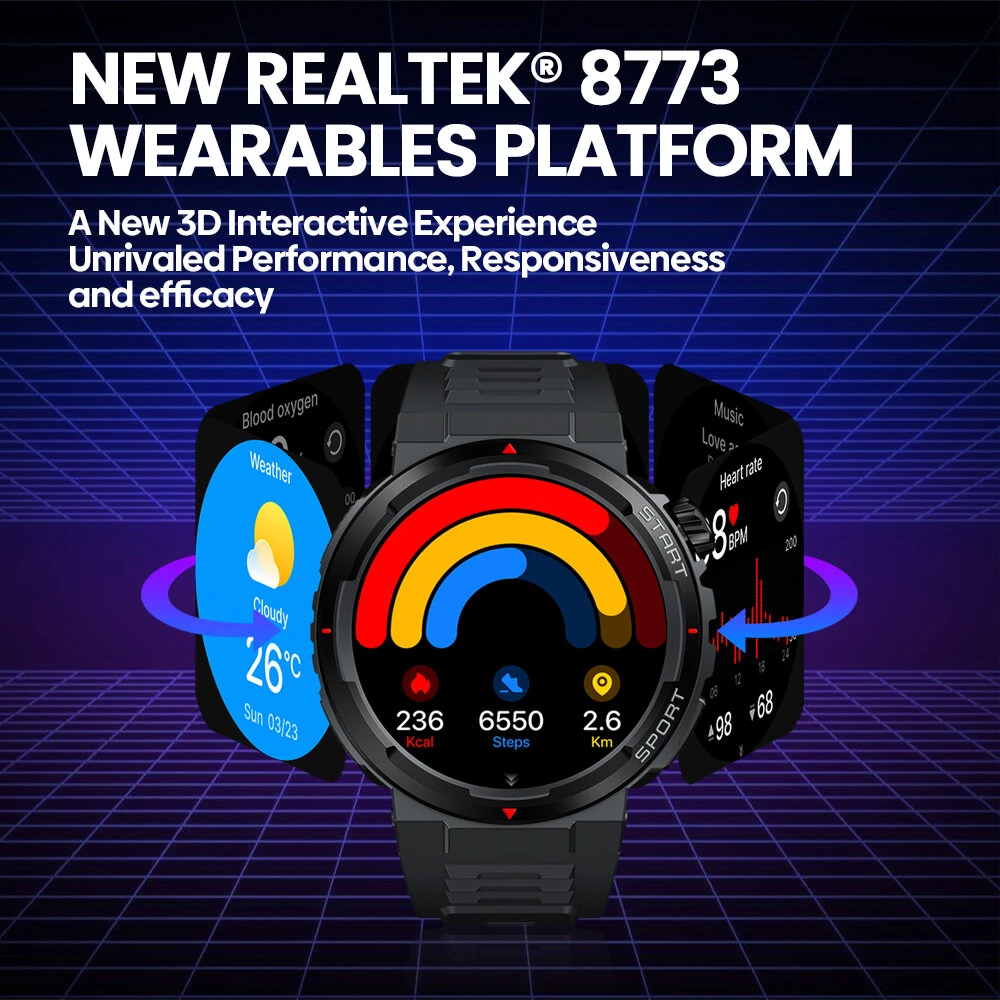 [2024 World Premiere]Zeblaze Ares 3 Plus 1.43 inch AMOLED Stainless Steel Navigation Crown IP68 Waterproof Realtek8773 Voice Calling 100+ Sport Modes 24H Health Monitor SpO2 Smart Watch — view 5