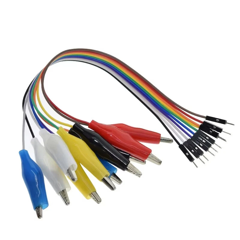 20cm 30cm 10pin Double-end Alligator Clips Jump Wire Male Female Crocodile Clip Test Lead Jumper Wire Line Cable Connection — view 5