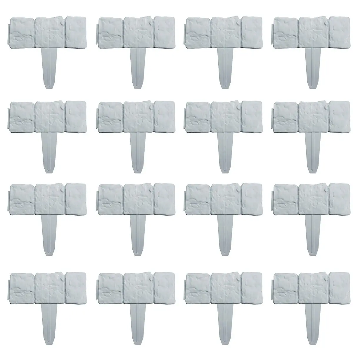 20Pcs Garden Fence Edging Cobbled Stone Effect Plastic Lawn Edging Plant Border Decorations — view 6