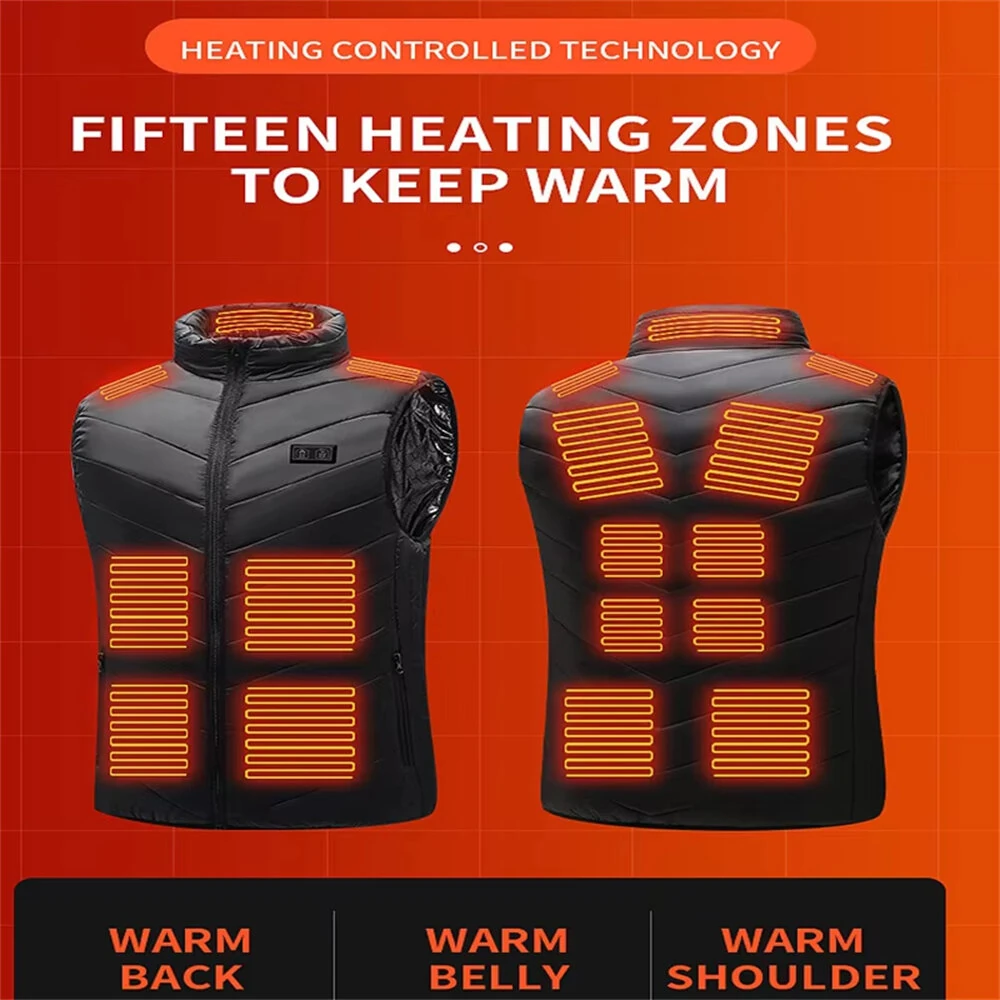 21 Heated Zones 4 Switches Electric Heated Jackets Sportswear Coat For Men Women Outdoor Camping — view 3