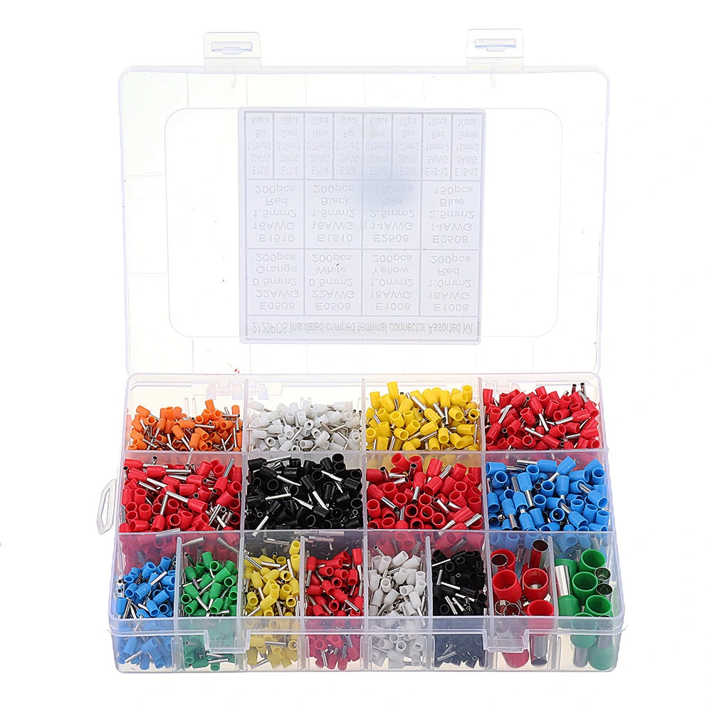 2120pcs Insulated Cord Pin End Terminals Tin-Plated Copper Crimp Connector Ferrules Kit Set For 22-5AWG — view 5