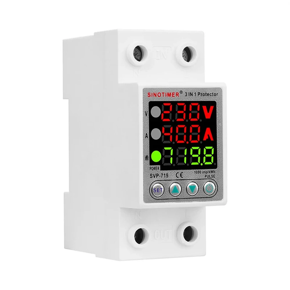 220V 40A/63A Adjustable Voltage Relay with Over Under Voltage Protection Over Current Limit Precision Wattmeter Energy Meter with Automatic Recovery Ideal for Power Consumption Monitoring — view 2