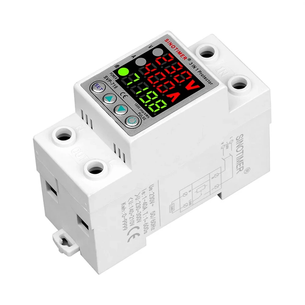 220V 40A/63A Adjustable Voltage Relay with Over Under Voltage Protection Over Current Limit Precision Wattmeter Energy Meter with Automatic Recovery Ideal for Power Consumption Monitoring — view 3