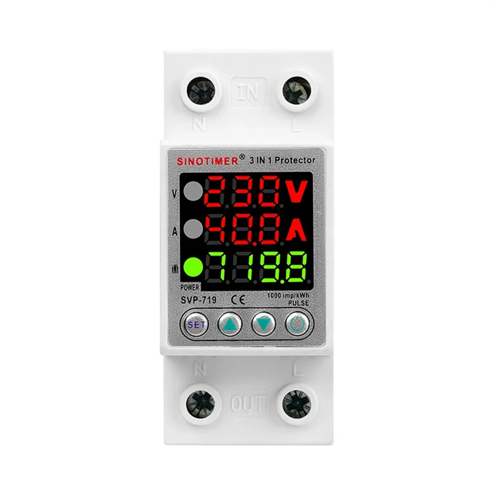 220V 40A/63A Adjustable Voltage Relay with Over Under Voltage Protection Over Current Limit Precision Wattmeter Energy Meter with Automatic Recovery Ideal for Power Consumption Monitoring — view 5