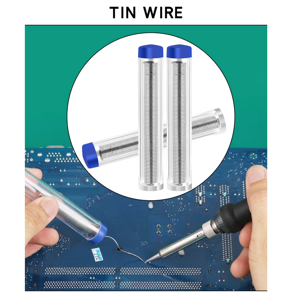220V 60W 200℃-450 ℃ Plastic and Aluminum Alloy Adjustable Temperature Welding Iron Set — view 6