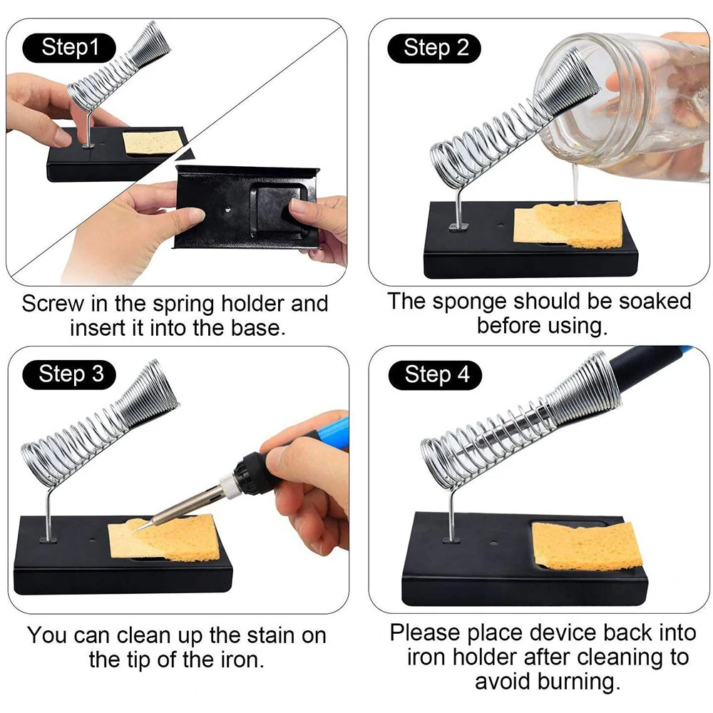220V 60W 200℃-450 ℃ Plastic and Aluminum Alloy Adjustable Temperature Welding Iron Set — view 8