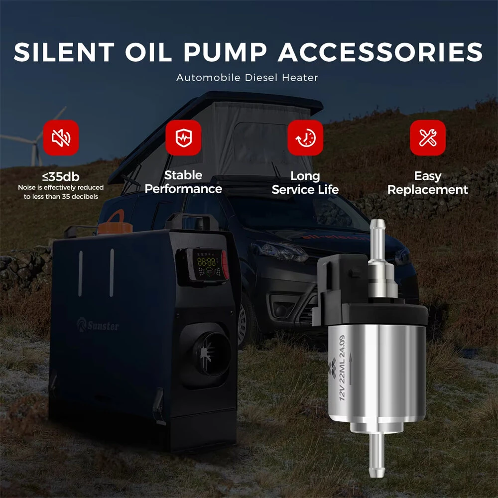 22ml Ultra quiet Fuel Pump Car Heater Diesel Pump For 12V 5KW 8KW Webasto Eberspacher Car Air Parking Heater Accessories — view 5