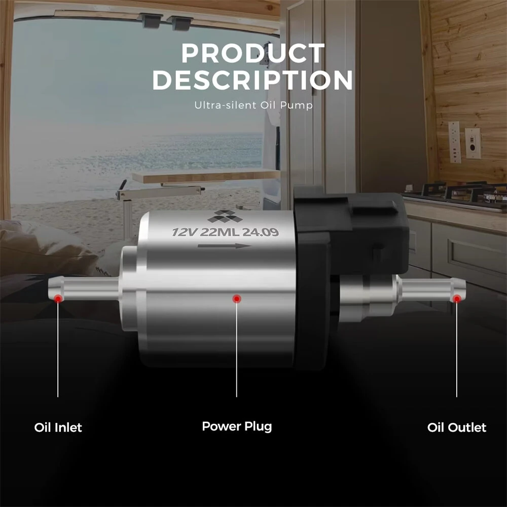 22ml Ultra quiet Fuel Pump Car Heater Diesel Pump For 12V 5KW 8KW Webasto Eberspacher Car Air Parking Heater Accessories — view 6