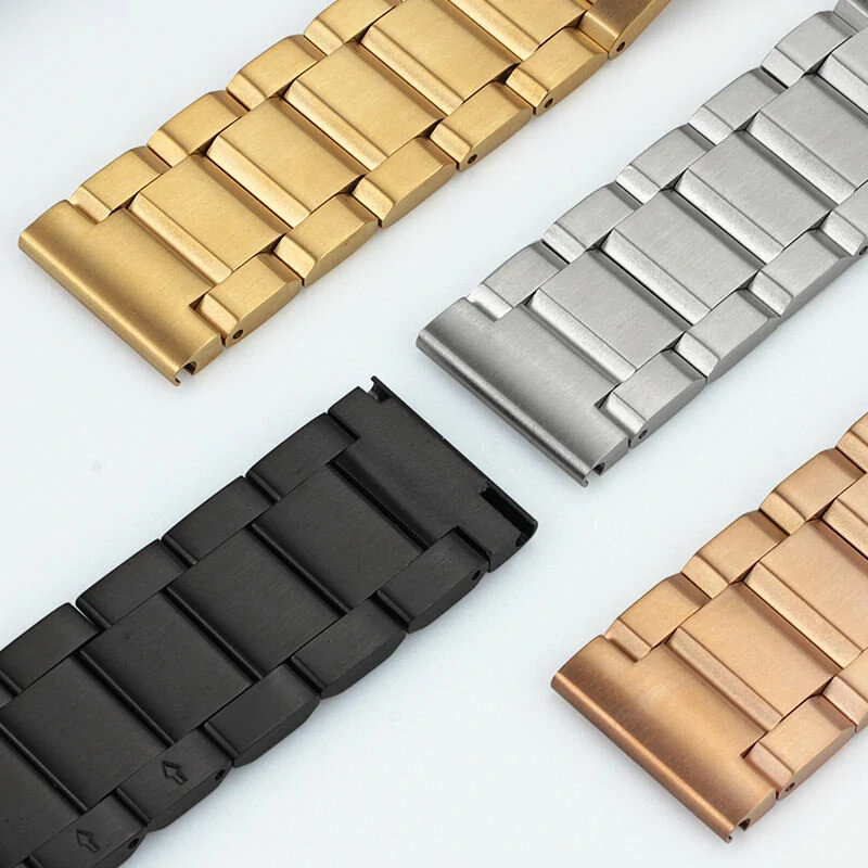 22mm Three-bead Trapezoidal Stainless Steel Watch Straps Smart Watch Band Replacement Strap — view 6