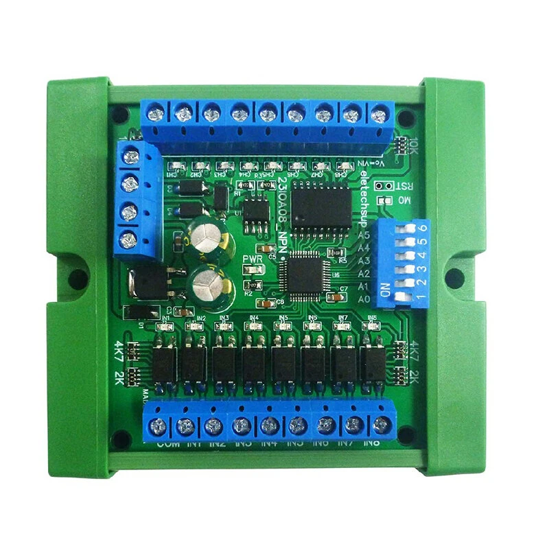 23IOA08 8CH Multifunctional RS485 Remote IO Module PLC DI-DO Expansion Board DIN Guide Rail — Pricio