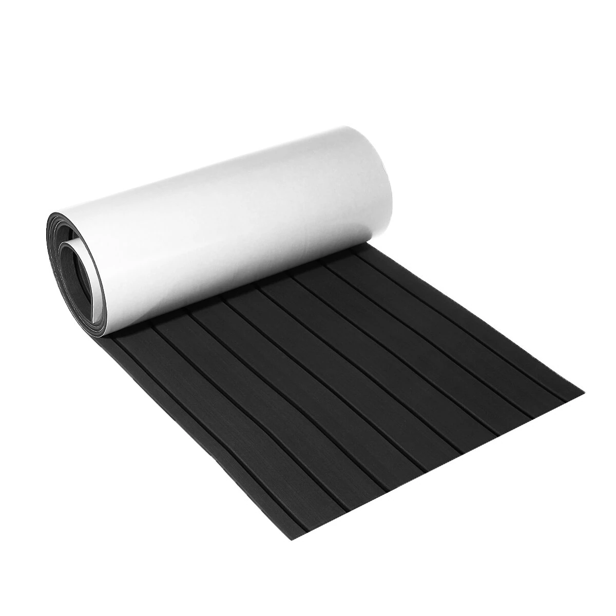 2400x450x6mm EVA Foam Faux Teak Boat Flooring Decking Sheet Pad Dark Grey and Black Line — image 1
