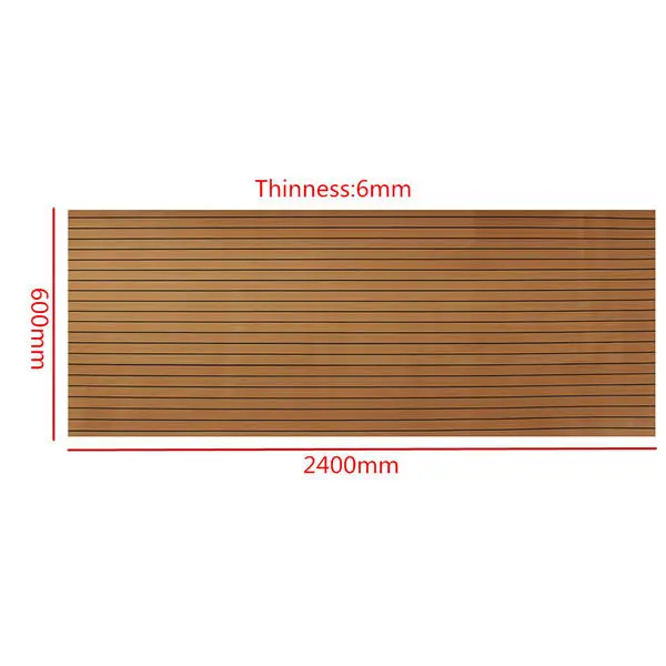 2400x600x6mm EVA Foam Brown With Black Line Boat Flooring Faux Teak Sheet Pad — view 5