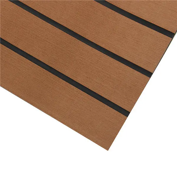 2400x600x6mm EVA Foam Brown With Black Line Boat Flooring Faux Teak Sheet Pad — view 6