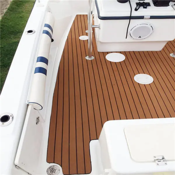 2400x600x6mm EVA Foam Brown With Black Line Boat Flooring Faux Teak Sheet Pad — view 9