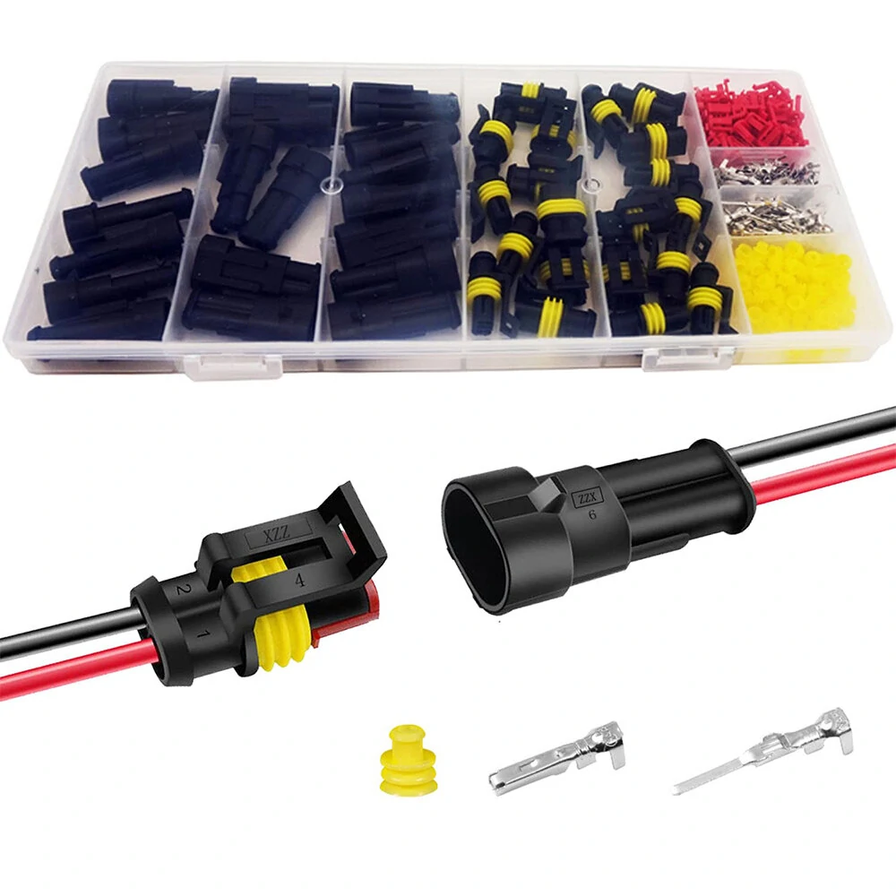 240Pcs 20 Kits 2 Pin Connector Automotive Electrical Connectors Quick Connect 2 Pin Wire Connectors Waterproof Connector 2 Way Wire Connector — image 1