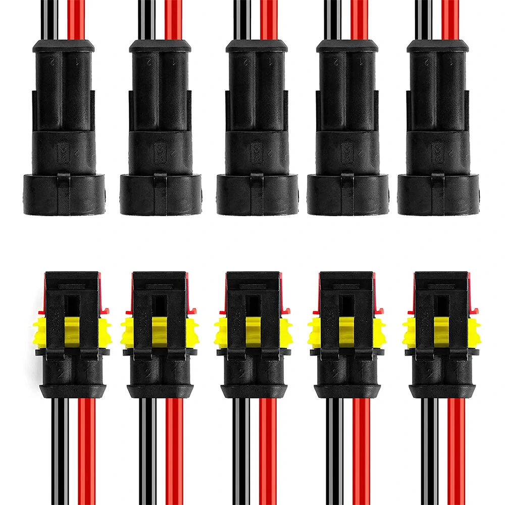 240Pcs 20 Kits 2 Pin Connector Automotive Electrical Connectors Quick Connect 2 Pin Wire Connectors Waterproof Connector 2 Way Wire Connector — view 2