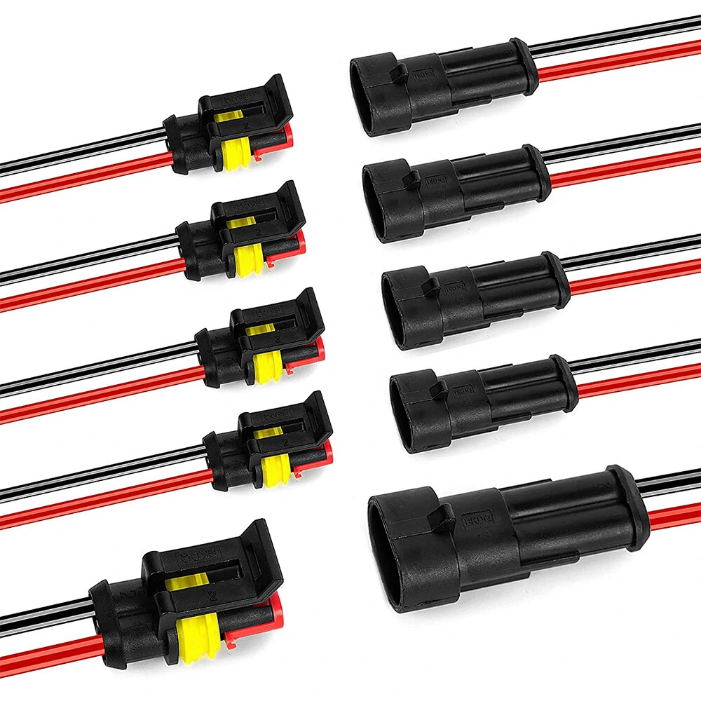 240Pcs 20 Kits 2 Pin Connector Automotive Electrical Connectors Quick Connect 2 Pin Wire Connectors Waterproof Connector 2 Way Wire Connector — view 3