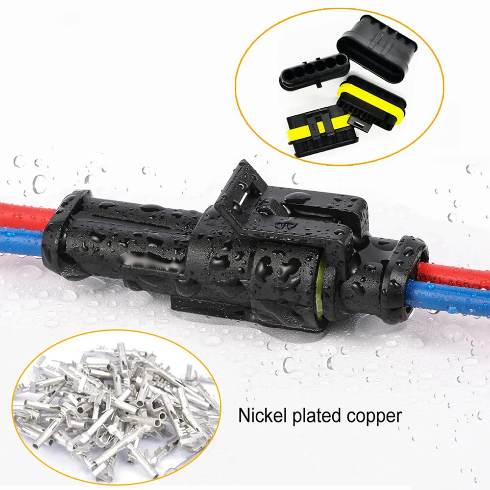 240Pcs 20 Kits 2 Pin Connector Automotive Electrical Connectors Quick Connect 2 Pin Wire Connectors Waterproof Connector 2 Way Wire Connector — view 5