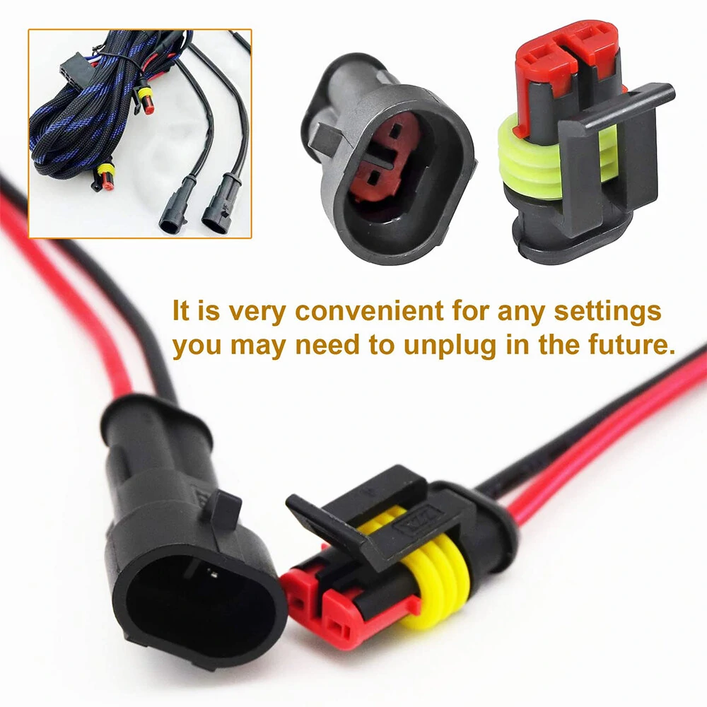 240Pcs 20 Kits 2 Pin Connector Automotive Electrical Connectors Quick Connect 2 Pin Wire Connectors Waterproof Connector 2 Way Wire Connector — view 7