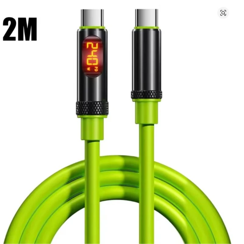 240W Super Fast Charging Cable with LED Display USB C To Type C Dual Type-C Quick Car Data Cable — view 3
