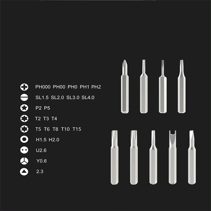 25 In 1 Magnetic Precision Screwdriver Set 24 Piece High Hardness Mini Pocket Batching Head Mobile Repair Set for Mobile Phone/PC/Camera/Drone — view 3