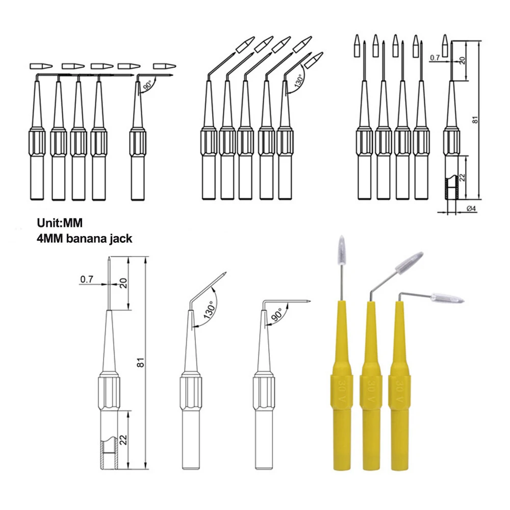 25PCS Universal Multimeter Probe with Steel Needle and 4mm Banana Plug Piercing Needle Connection Alligator Clip For Accurate Readings and Versatile Testing Use — view 2