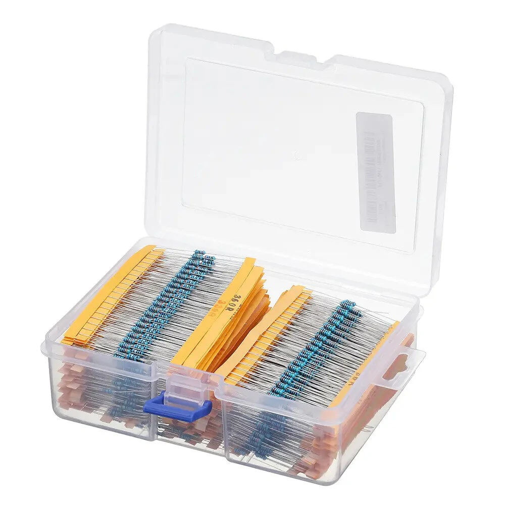 2600pcs 1/4W 1 Tolerance 130 Values Metal Film Resistors Assortment Kit Set 1R ohm-3M ohm for DIY Project Experiments — view 2