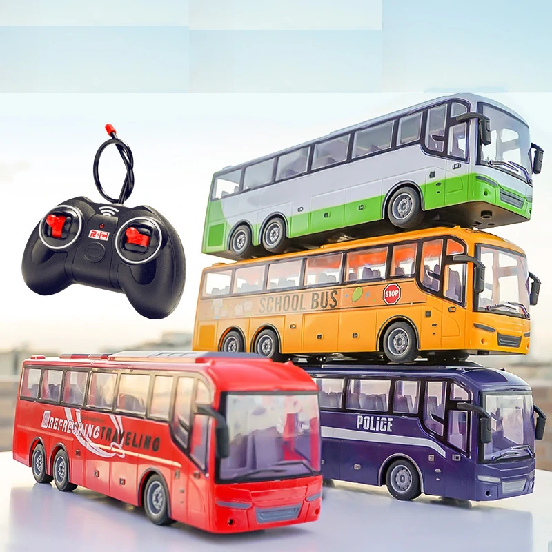 27hz Kids Rc Car Remote Control Electric School Bus with Light Tour For Children Toys Gift — Pricio