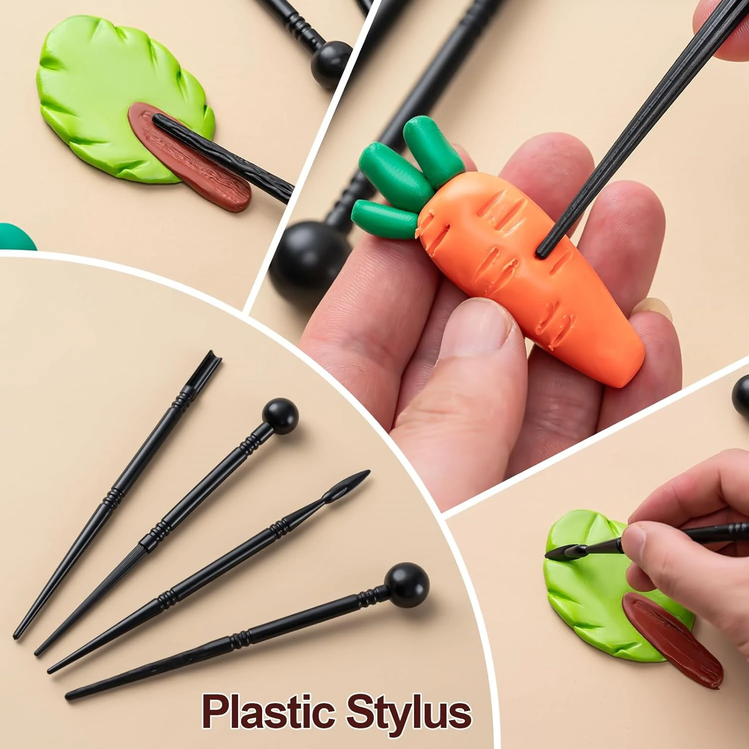 27pcs Clay Tools Kit Pottery Tools High Quality Wood and Stainless Steel Sculpting Kit Multi Functional Polymer Clay Tools Air Dry Clay Set — view 4