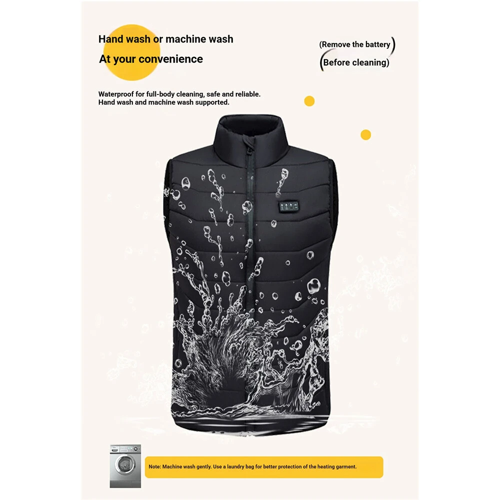 28 Zone Heated Vest Adjustable Temperature Warm Heating Vest Winter Outdoor Body Warmer — view 3