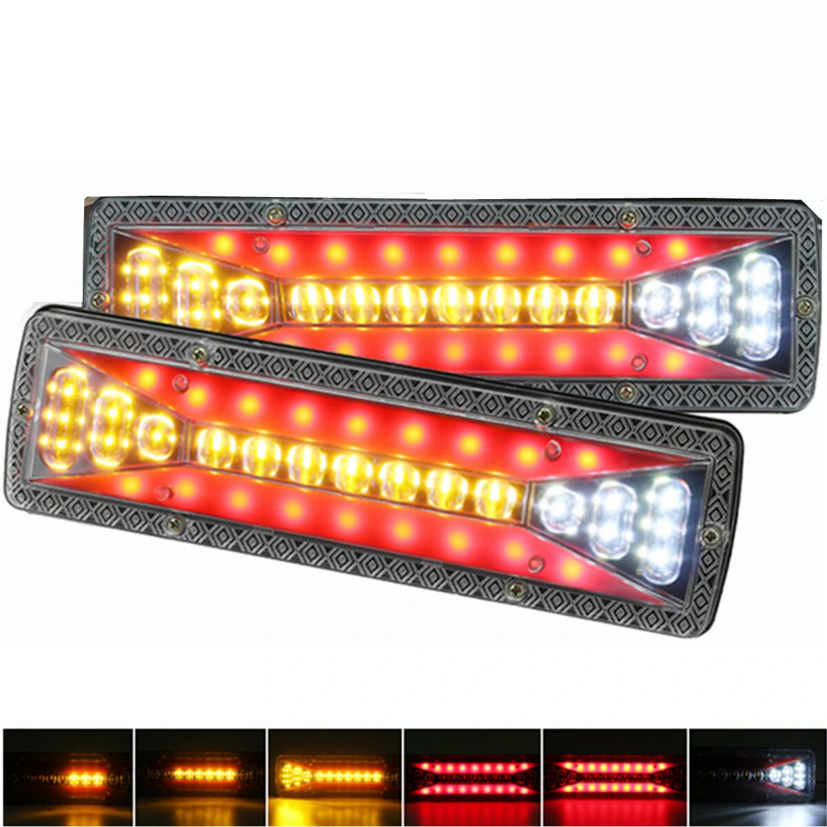 2pcs 12V 37LED Flowing Rear Tail Light Turn Signal Brake Reverse Lamp For Trailer Truck Lorry — Pricio