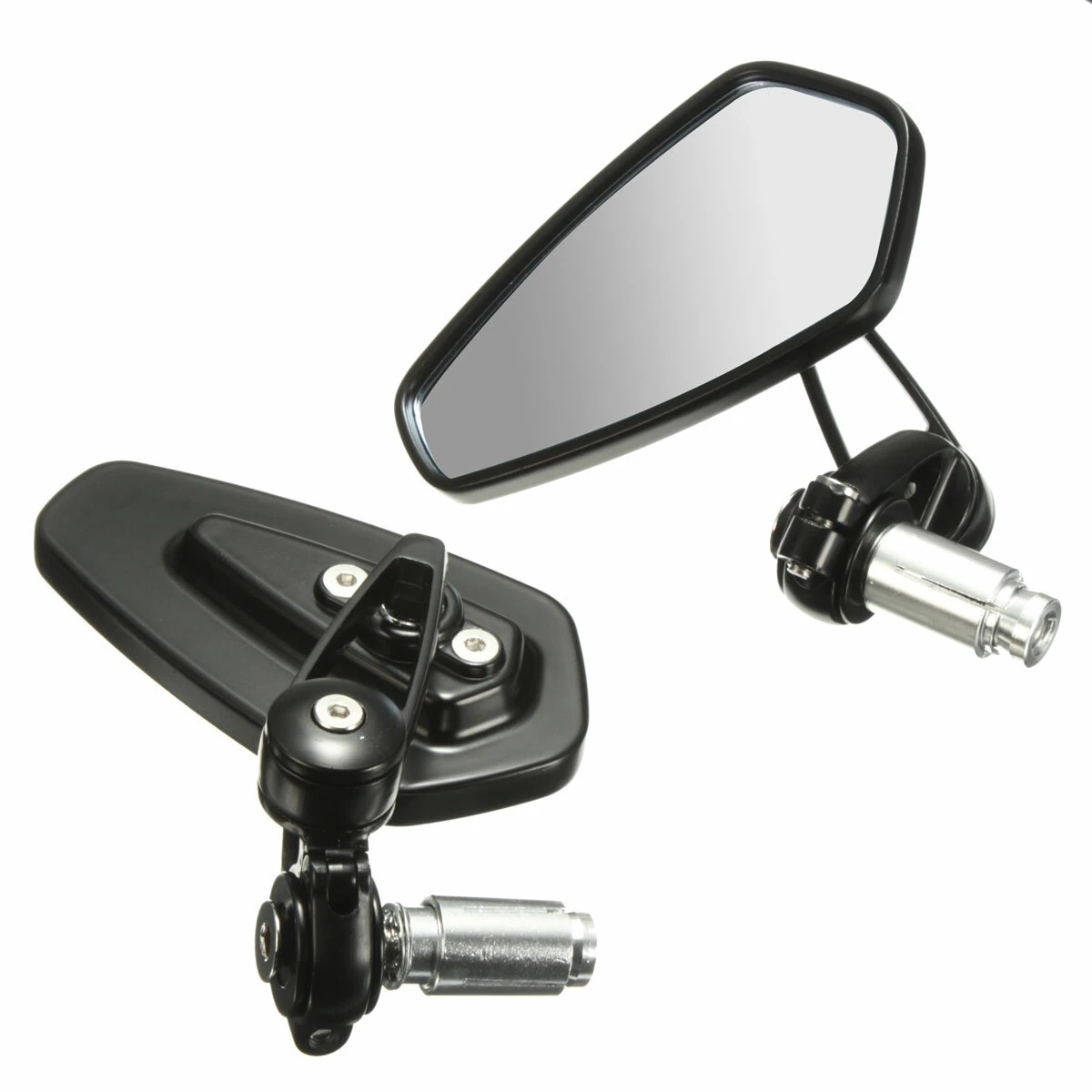 2Pcs 7/8 Inch 22mm Motorcycle Handle Bar End Rearview Side Mirrors Aluminum Universal — image 1