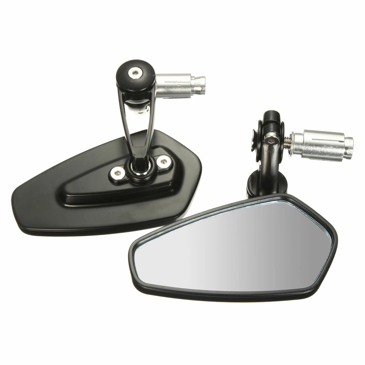 2Pcs 7/8 Inch 22mm Motorcycle Handle Bar End Rearview Side Mirrors Aluminum Universal — view 3