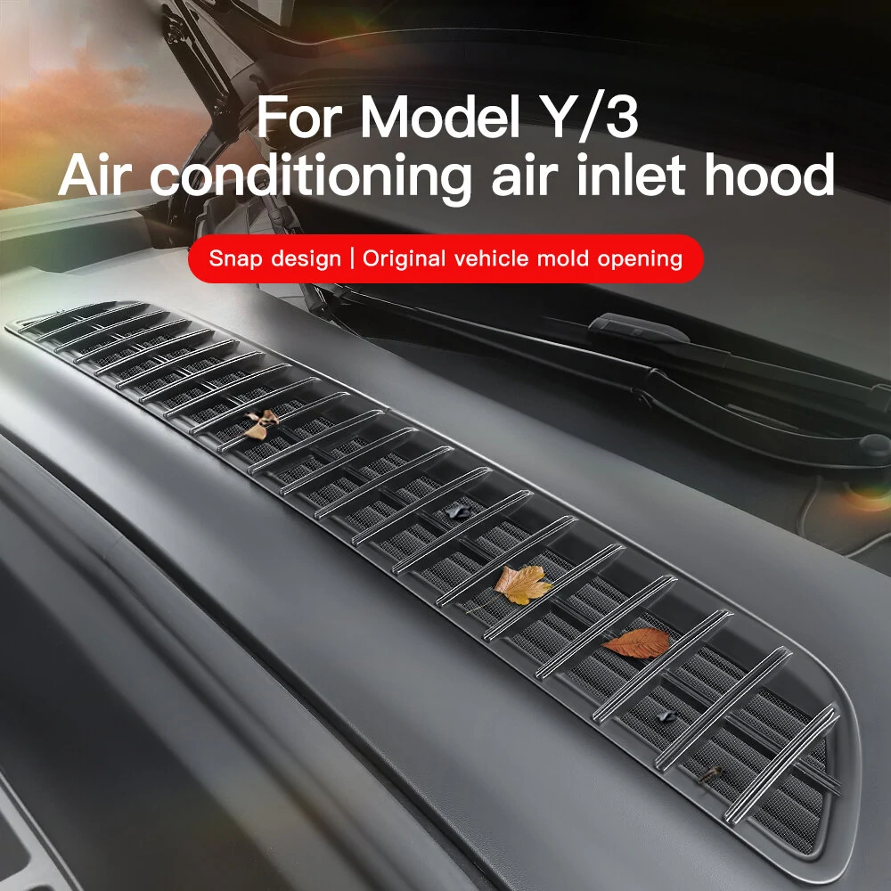 2pcs Air Inlet Protective Cover Anti-insect Anti-fouling Front Cover Air-Conditioning Cover For Tesla Model Y 2020-2022 — view 4