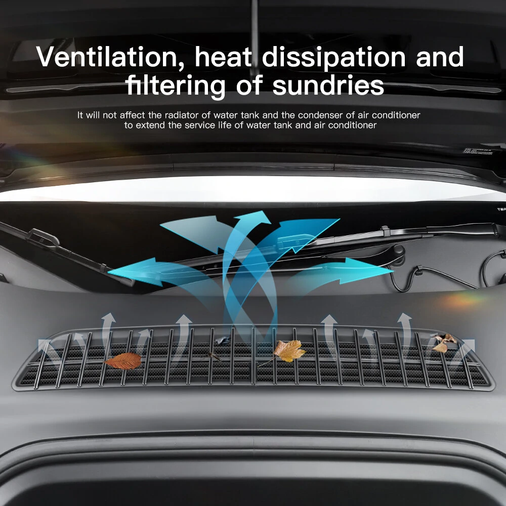 2pcs Air Inlet Protective Cover Anti-insect Anti-fouling Front Cover Air-Conditioning Cover For Tesla Model Y 2020-2022 — view 5