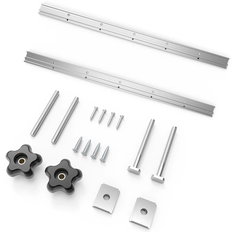 2PCS Aluminum Alloy 2 In 1 Combo Universal T Tracks Miter Miter Slot Rails with with Predrilled Mounting Holes and Accessories — Pricio