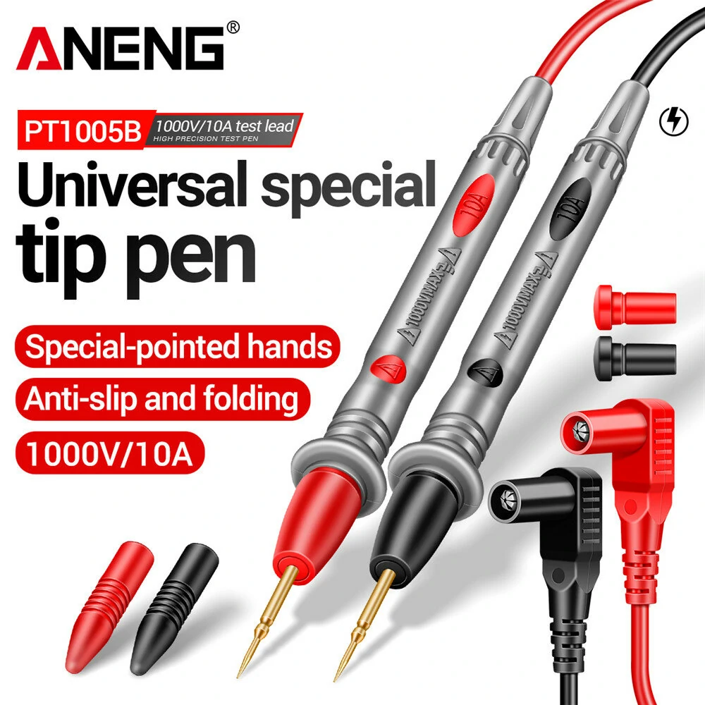 2Pcs ANENG PT1005B 10A 1000V Digital Multimeter Probe Universal Test Lead Needle Pin Wire Pen Cable Kit Current Voltmeter Tester Wire — view 2