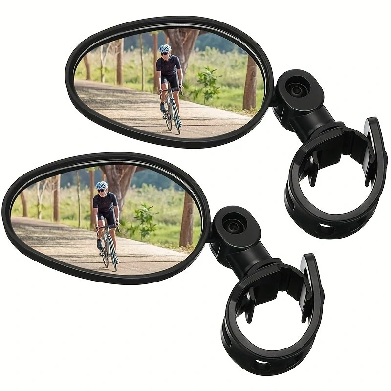 2pcs Bike Mirrors 360 Degree Adjustable Rotatable Handlebar Mirror Wide Angle Bicycle Rear View Mirror For Mountain Road Bike — image 1